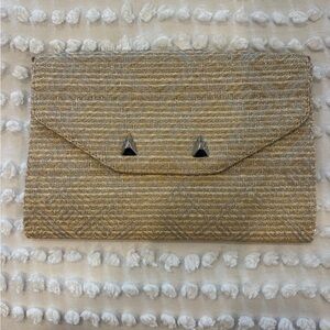 Stella & Dot Gold Textured Clutch